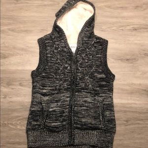 Black/white Sweater vest with pockets